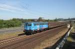 Sofort nach der Mrklin Lok kam der Henkelzug mit der blauen 1042 520-8. der Central Bahn AG. 07.07.10 in Linz-Wallen.