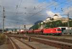 1116 116-5 bei der Ausfahrt aus dem Bahnhof von Kufstein/Tirol am 1.