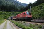 1116 144-5 nach der Ausfahrt aus den Tauern-Tunnel bei Bckstein am 6.