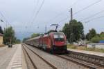 1116 214-8 bei durchfahren des Bahnhofs von Prien am Chiemsee am 27.