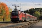 1116 217-9 bei der Ausfahrt aus dem Bahnhof von Assling am 14.