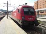 1116 256-7 kurz nach der Ankunft im Bahnhof von Innsbruck/Tirol.