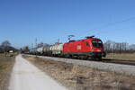 1116 140 mit einem gemischten Gterzug auf dem Weg nach Freilassing am 9.