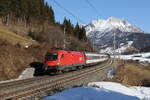 1116 118 war mit dem  Transrapid  am 5. Februar 2025 bei Pfaffenschwend in Richtung Wrgl unterwegs.