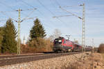 Ein  Railjet  in Fahrtrichtung München, gezogen von 1116 203-9, konnte am 25.02.17 am Ortsrand von Eglharting bildlich festgehalten werden.