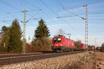 1116 199-9 wurde am Abend des 25.02.17 mit einem Containerzug in Richtung München in Eglharting fotografiert.