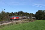 1293 194 mit  Schiebewandwagen  aus Salzburg kommend am 9. Oktober 2024 bei Lauter.