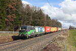 193 224 mit einem Containerzug aus Salzburg kommend am 24. Februar 2024 bei Hufschlag.