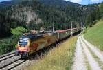 1216 019 die  Wagner/Verdi -Lok auf dem Weg zum Brenner.