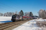 1116 158  Licht ins Dunkel  mit einer Railjet-Garnitur am 29.