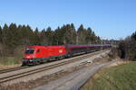 1116 150 war vor einem aus Salzburg kommendem  Railjet  im Einsatz.