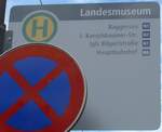 (196'718) - IVB-Haltestellenschild - Innsbruck, Landesmuseum - am 10.