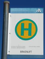 (280'618) - DIETRICH-TOURISTIK/DB/BB-POWTBUS- Haltestellenschild - Seefeld, Birkenlift - am 20.