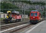 Links im Bild der Tm 234 206  Ameise  (UIC Tm 98 85 5 234 206-1 CH-SBBI) und rechts der Tm 234 405  Dart  (UIC Tm 98 85 5 234 405-9 CH-SBBI). Das Bild entstand in St-Maurice. 16. Juni 2025 