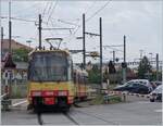 Der OC/TRAVAYS Be 4/8 004 (0948000 450 004-7 GT8-100D/2S) ist in Chavornay angekommen und wird in Kürze nach Orbe zurückfahren.
