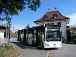 (266'677) - Intertours, Domdidier - Nr. 486/FR 300'486 - Mercedes (ex Wiener Linien, A-Wien Nr. 8122) am 6. September 2024 beim Bahnhof Tuffelen