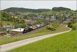GmP mit A 3/5 705 auf der B�zbergstrecke bei Zeihen anl�sslich des Bahnparkfestes Brugg.