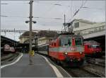Die  Swiss-Expess  Re 4/4 II 11108 in Lausanne.
16. Okt. 2013