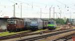 Re 425, Re 465 und Re 420 beim BLS Treffen im Bhf Basel Bad. 01.06.12