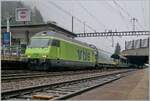 Die BLS Re 465 006  und die hier am Schluss laufende Re 465 002 haben mit ihrem  Autotunnelzug Goppenstein erreicht.

12. Sept. 2024