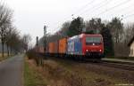 Re 482 033-8 fhrt am 17.3.12 mit einem Gz bei Drvernden weiter in Richtung Norden.
