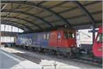 Die SBB Re 6/6 11610 (Re 620 010-9)  Spreitenbach hat den aus Fans-u Wagen bestehenden Güterzug 69701 von Lausanne-Triage nach Le Brassus gebracht und wartet und im Bahnhof von le Brassus auf die
