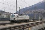 Die Rail-Care Rem 476 455 BERN (UIC 91 85 4476 455-1CH-RLC) rangiert in Brig. 

2. Februar 2024