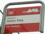 (130'353) - AFA-Haltestellenschild - Achseten, Hoher Steg - am 11.