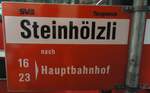 (140'094) - SVB-Haltestellenschild - Bern, Steinhlzli - am 24.