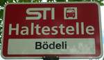 (133'860) - STI-Haltestellenschild - Eriz, Bdeli - am 28.