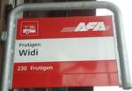 (130'991) - AFA-Haltestellenschild - Frutigen, Widi - am 15.