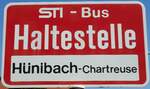 (128'218) - STI-Haltestellenschild - Hnibach, Hnibach-Chartreuse - am 1. August 2010