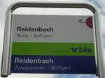 (139'348) - bls/tpf-Haltestellenschild - Reidenbach, Reidenbach - am 10.