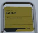 (283'175) - STI-Haltestellenschild - Steffisburg, Bahnhof - am 14. Dezember 2025