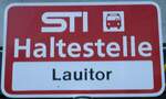 (128'214) - STI-Haltestellenschild - Thun, Lauitor - am 1.