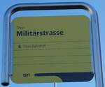 (232'824) - STI-Haltestellenschild - Thun, Militrstrasse - am 13.