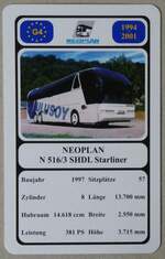 (280'414) - Quartett-Spielkarte mit NEOPLAN N 516/3 SHDL Starliner von 1997 am 14. September 2025 in Thun