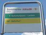 (208'698) - dr BUS vu CHUR-Haltestellenschild - Chur, Sommerau - am 11.