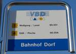 (167'795) - VBD-Haltestellenschild - Davos, Bahnhof Dorf - am 19.