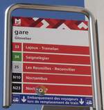 (234'075) - MOBIJU-Haltestellenschild - Glovelier, gare - am 26. Mrz 2022