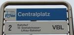 (148'973) - VBL-Haltestellenschild - Emmenbrcke, Centralplatz - am 16. Februar 2014