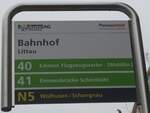 (199'311) - Auto AG-Haltestellenschild - Littau, Bahnhof - am 18. November 2018