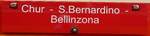 (281'384) - Routentafel - Chur - S.Bernardino - Bellinzona - am 12.