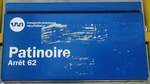 (134'984) - trn-Haltestellenschild - La Chaux-de-Fonds, Patinoire - am 11. Juli 2011