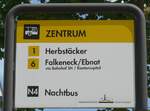 (193'952) - VERKEHRSBETRIEBE SCHAFFHAUSEN-Haltestellenschild - Neuhausen, Zentrum - am 10.