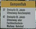 /159'841) - BLT-Haltestellenschild - Gempen, Gempenfluh - am 11.