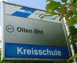 (139'922) - BOGG-Haltestellenschild - Lostorf, Kreisschule - am 23.