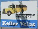 (180'203) - Plakat fr Keller Nostalgiepost und Keller Velos am 21. Mai 2017 in Niederwil, Garage