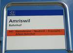 (129'097) - AOT-Haltestellenschild - Amriswil, Bahnhof - am 22.