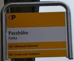 (266'870) - +P-Haltestellenschild - Furka, Passhhe - am 8. September 2024